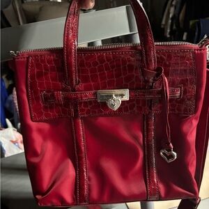 Brighton Red Satchel Bag with Heart Charm